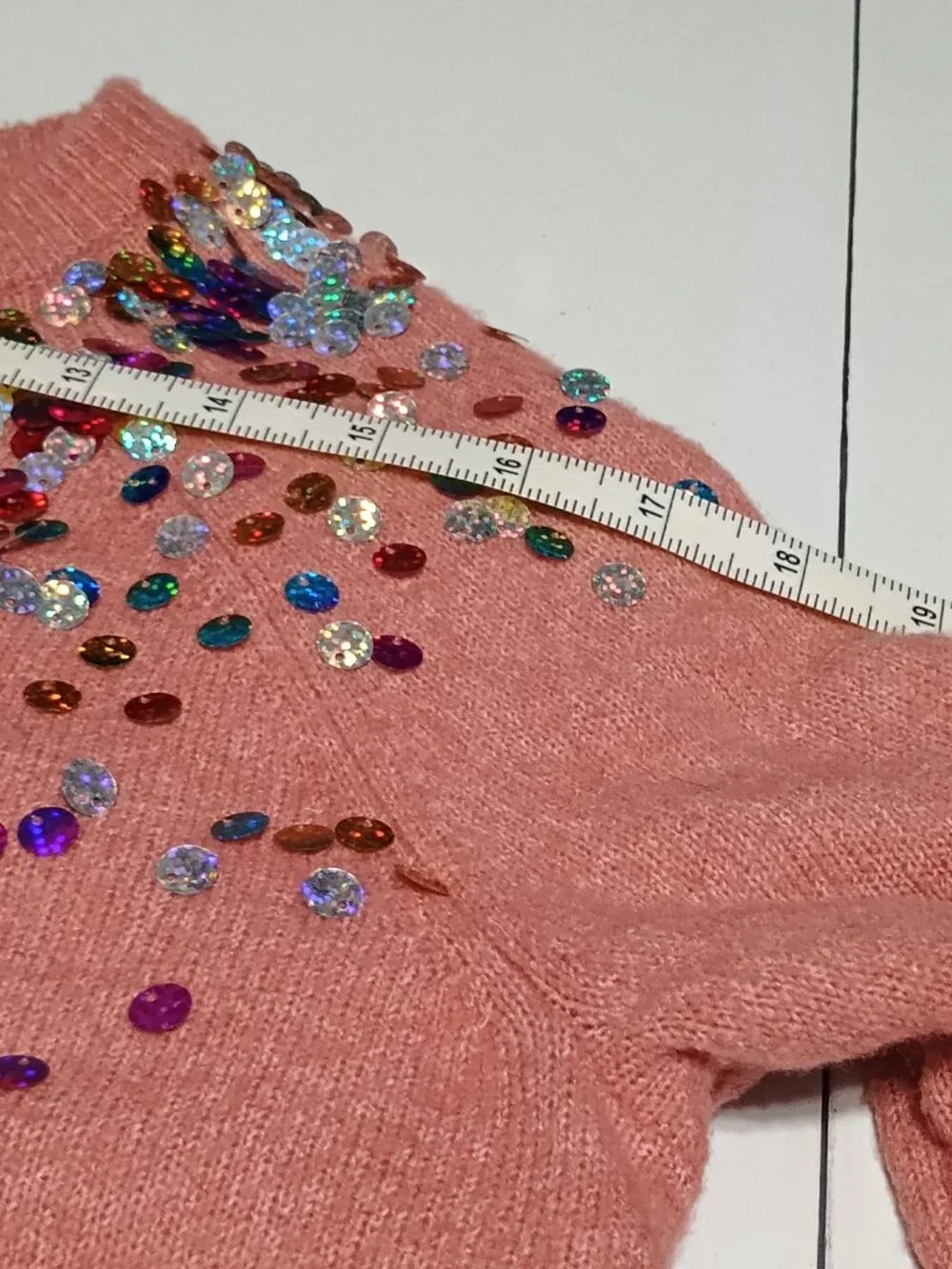 Nordstrom Girls Pink Sequin Embellished Sweater Size L 10/12